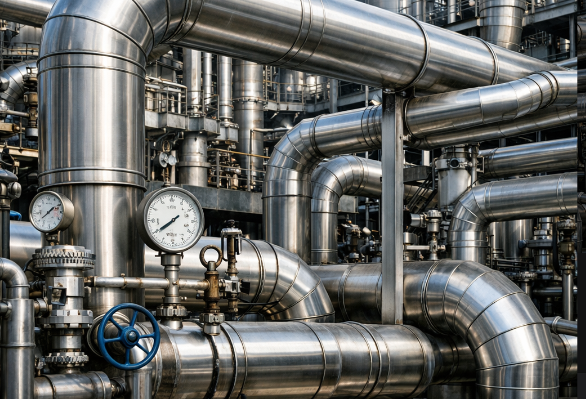 Industrial application of 316L stainless steel pipes in a chemical processing plant Industrial application of 316L stainless steel pipes in a chemical processing plant