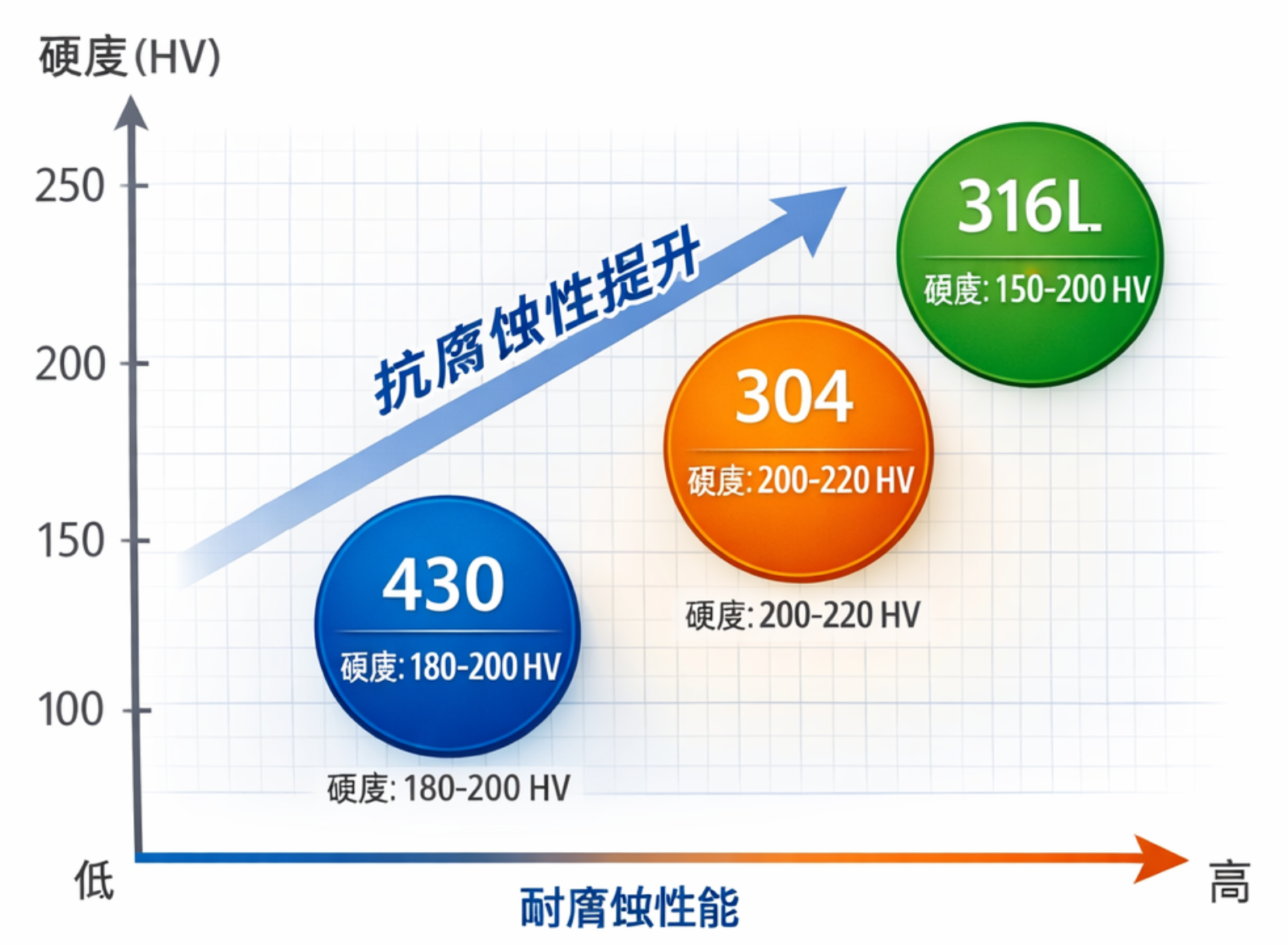 Technical comparison chart of stainless steel strip grades for industrial use Technical comparison chart of stainless steel strip grades for industrial use