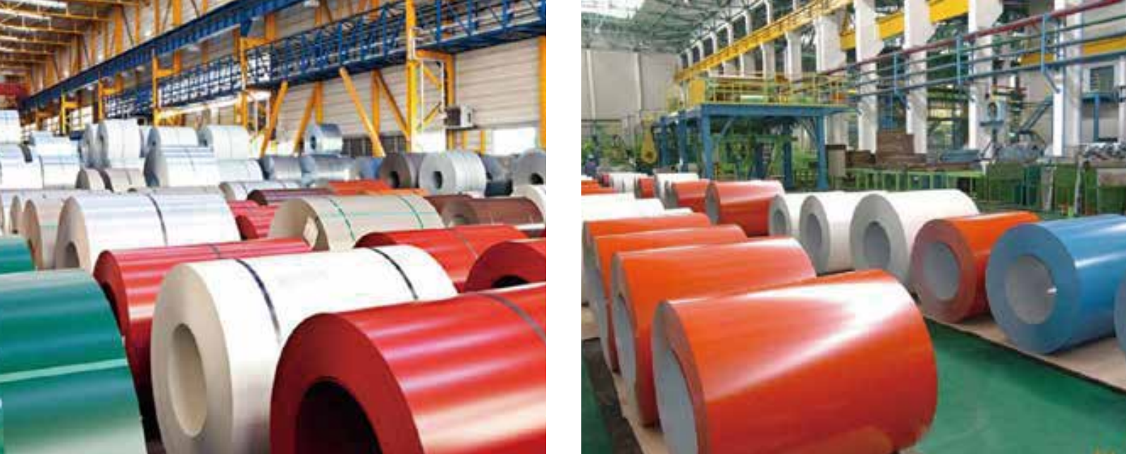 Massive stock of color coated galvanized steel coils at Ruixiang factory Massive stock of color coated galvanized steel coils at Ruixiang factory