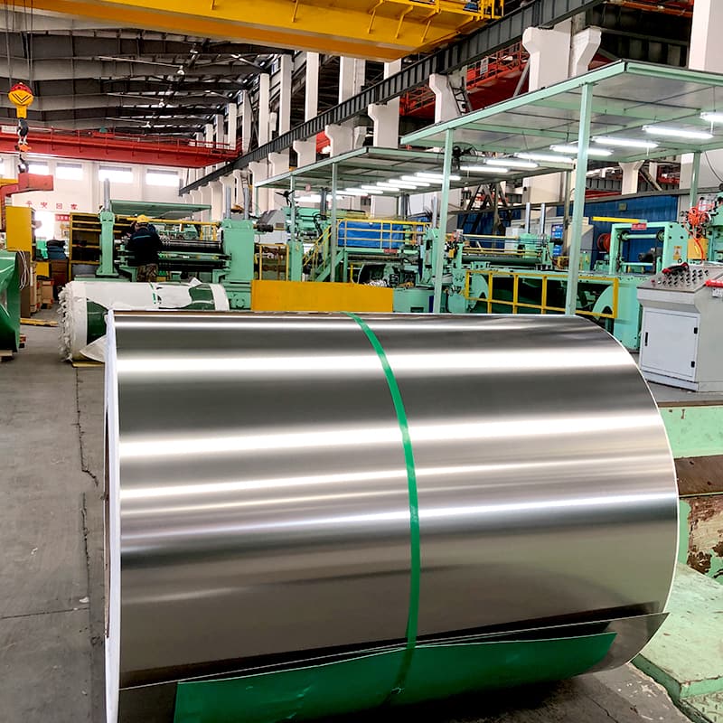 Premium 2B and BA finish 316L stainless steel coils stacked in Shandong Ruixiang Steel Group warehouse Premium 2B and BA finish 316L stainless steel coils stacked in Shandong Ruixiang Steel Group warehouse