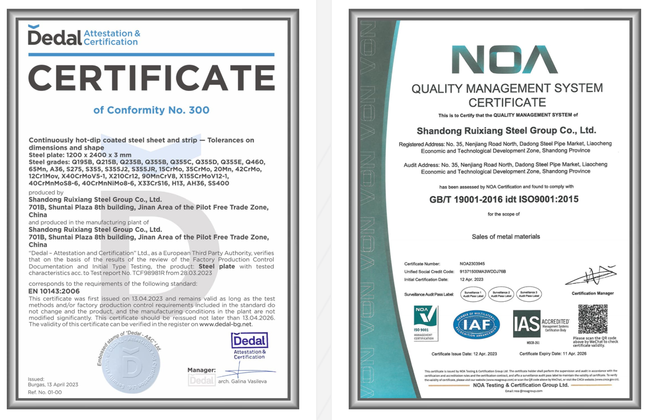 Ruixiang Steel Quality Inspection Team conducting non-destructive ultrasonic testing on steel products Ruixiang Steel Quality Inspection Team conducting non-destructive ultrasonic testing on steel products